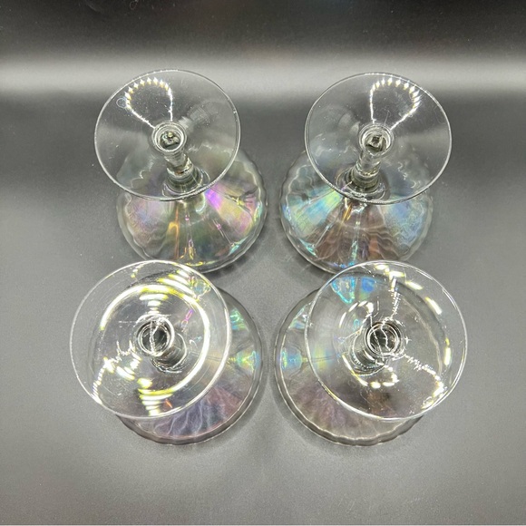 Vintage Iridescent Champagne Coupe Glasses - Picture 5 of 10